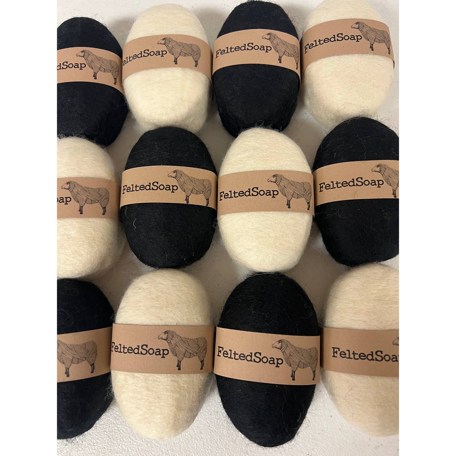 Felted Soap - Black & White