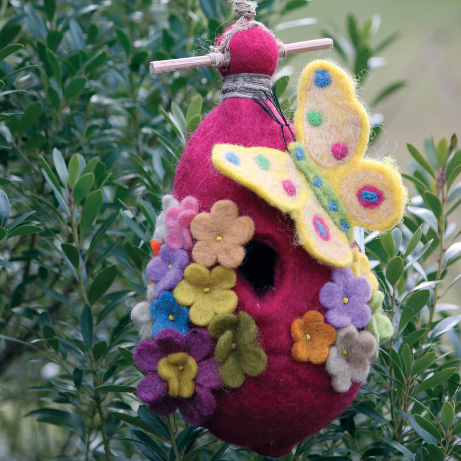 Hand Felted Butterfly Birdhouse