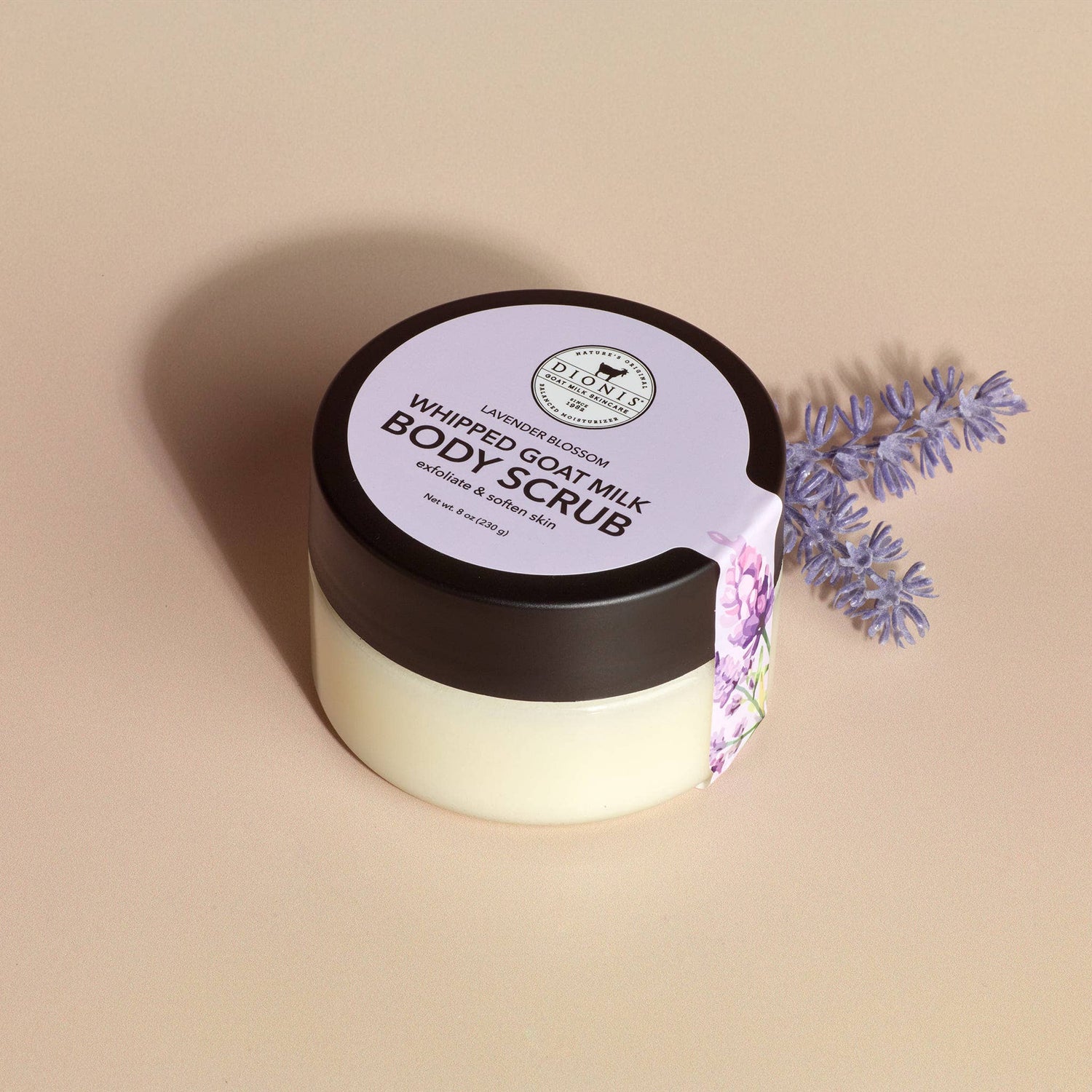 Dionis Lavender Blossom Whipped Goat Milk Body Scrub, 8 oz