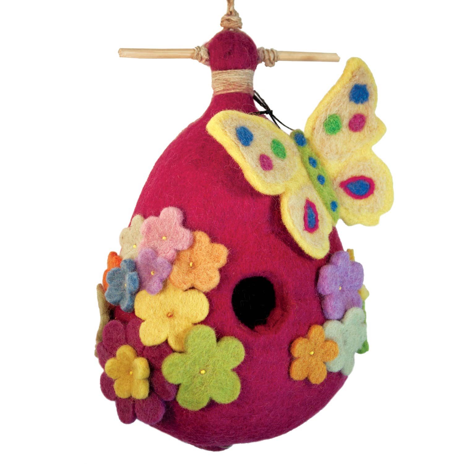 Hand Felted Butterfly Birdhouse