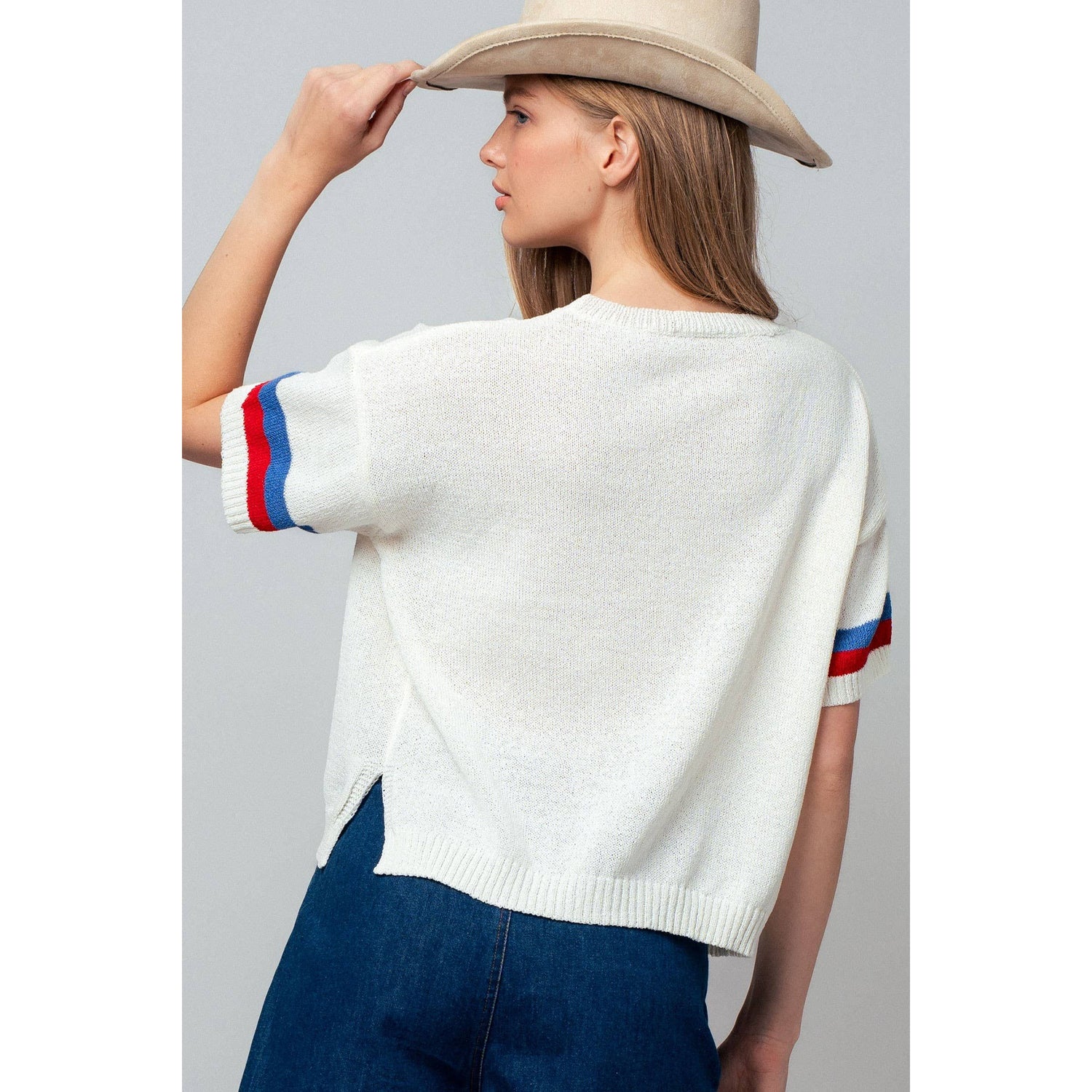 Flag Applique Knit Sweater