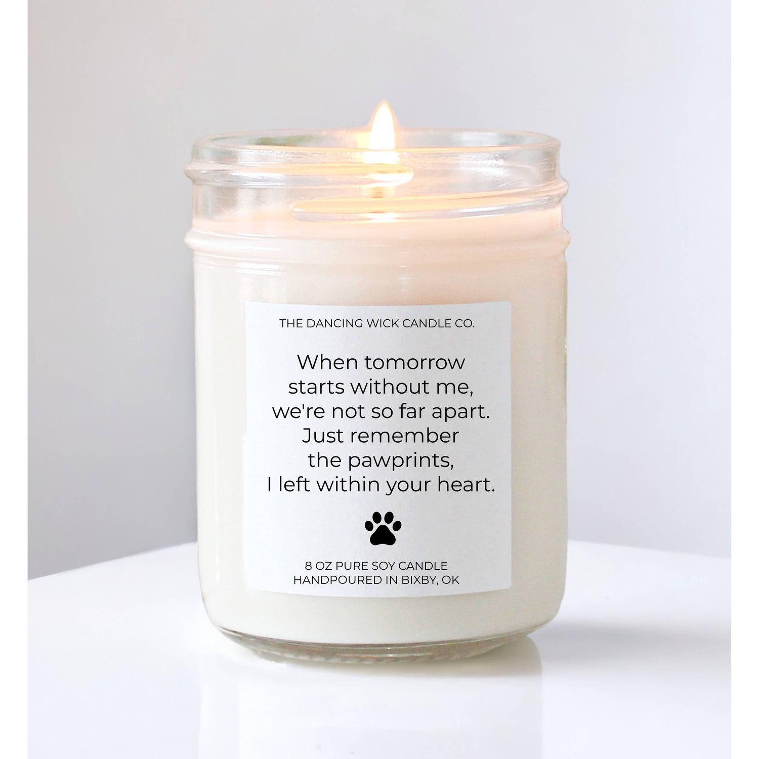 Pet Memorial Gift Candle, 8 oz