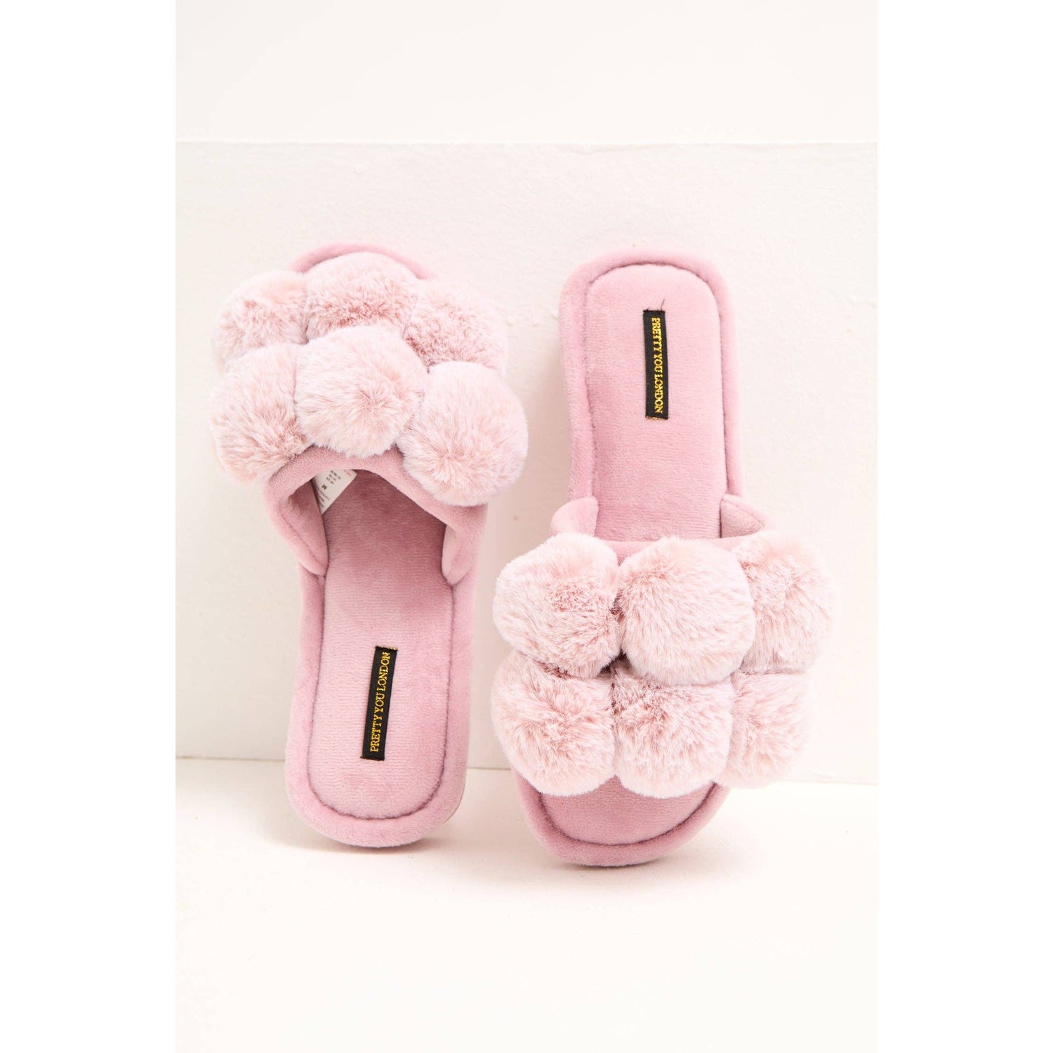 Dolly Pom Pom Slippers in Pink