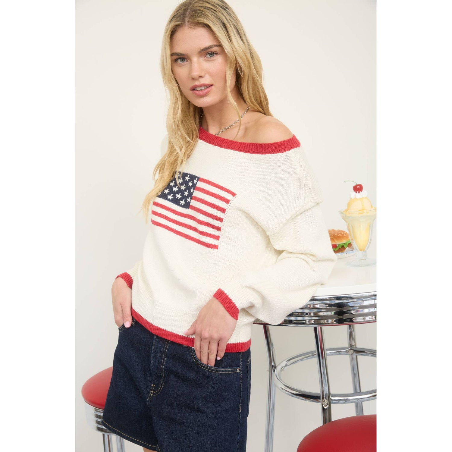 American Flag Knit Sweater