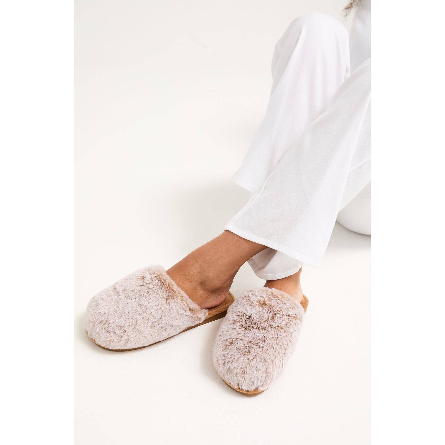 Demi Mule Slippers in Caramel