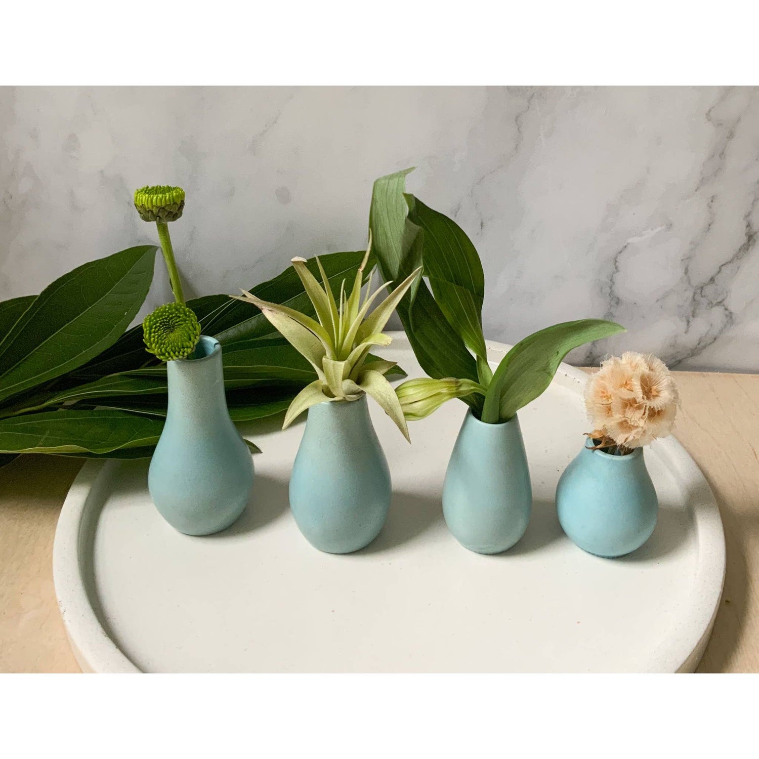 Miniature Concrete Bud Vase Set