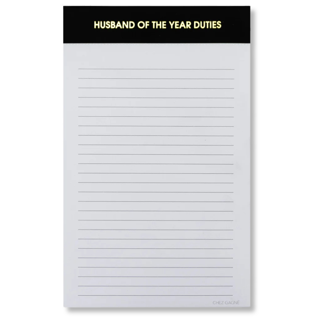 Husband of the Year Duties - Lined Notepad