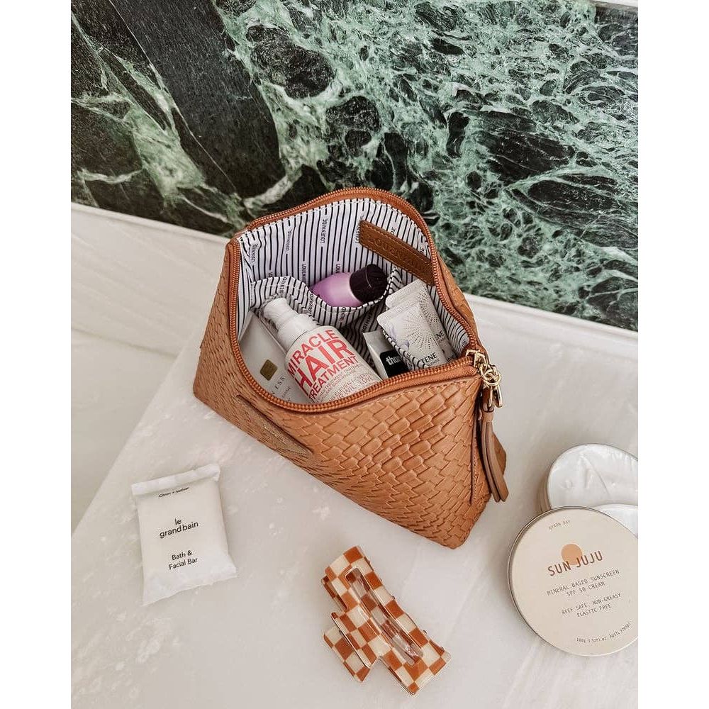 Carlo Makeup Bag - Caramel