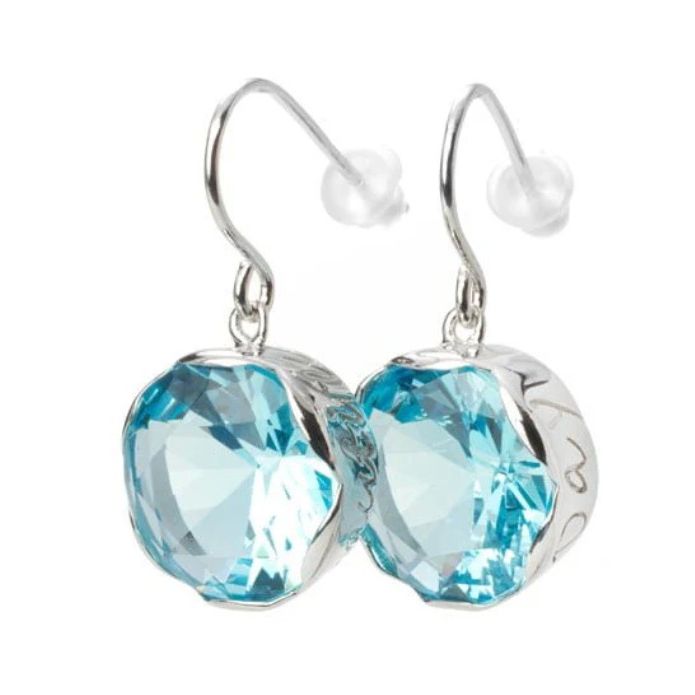 Aquamarine French Drop “Beautiful Day” Sterling Silver Earrings