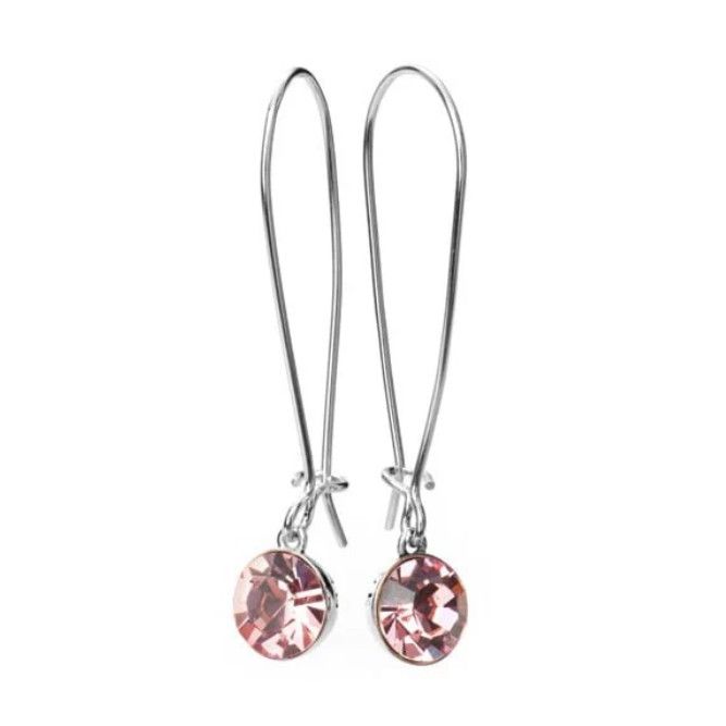 Rose Swarovski Crystal Drop Earrings