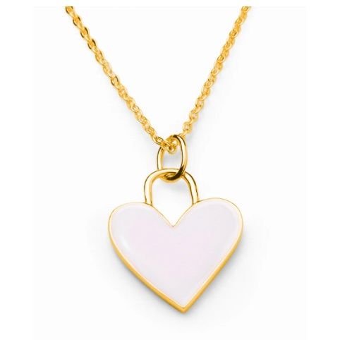 Pink Enamel "Worthy" Gold Necklace