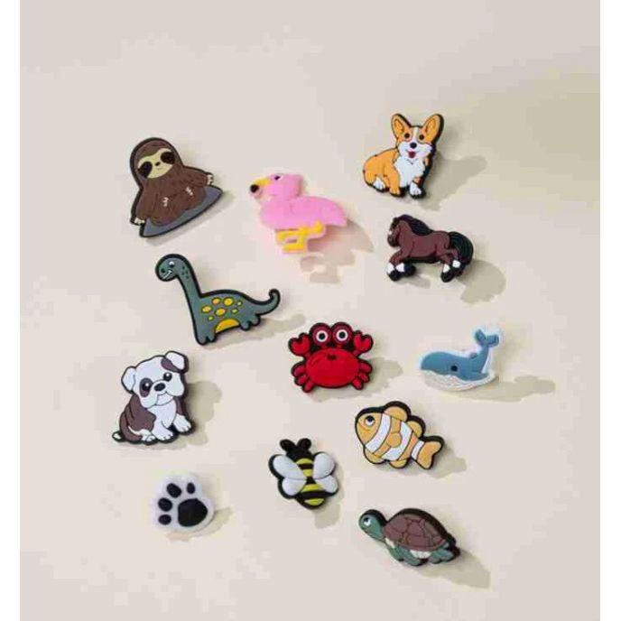 Set of 12 Animal Charm Pins
