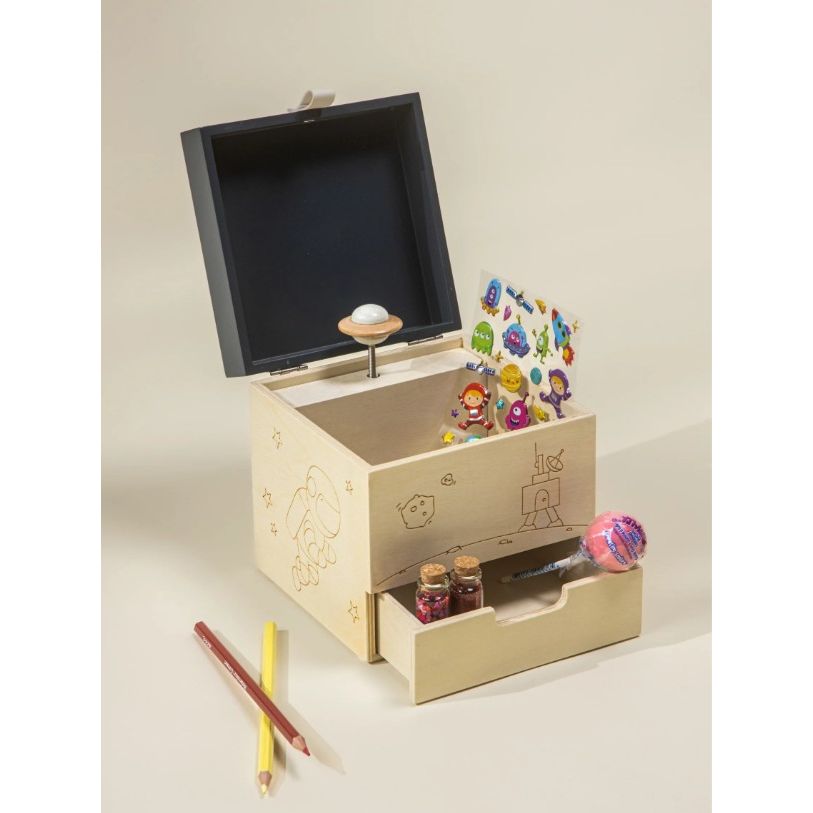 Wooden Musical Souvenir Box - Space