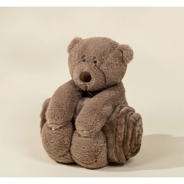 Bear Plush Toy Snuggling Blanket