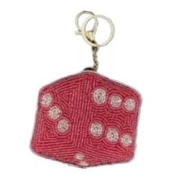 Dice Beaded Bag Charm