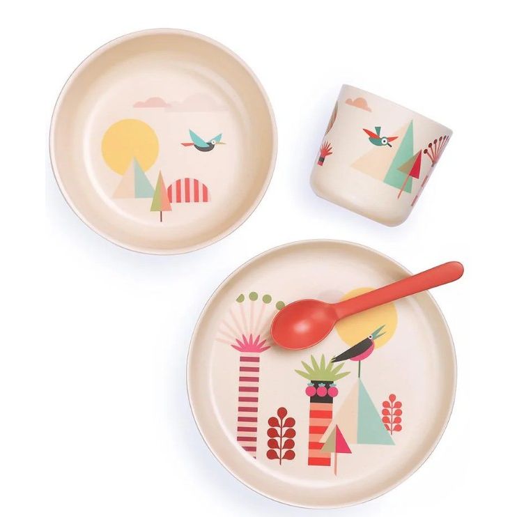 Kids Bamboo Dish Set - Trees