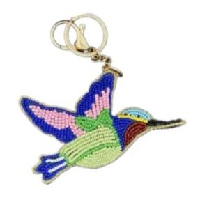 Hummingbird Beaded Bag Charm