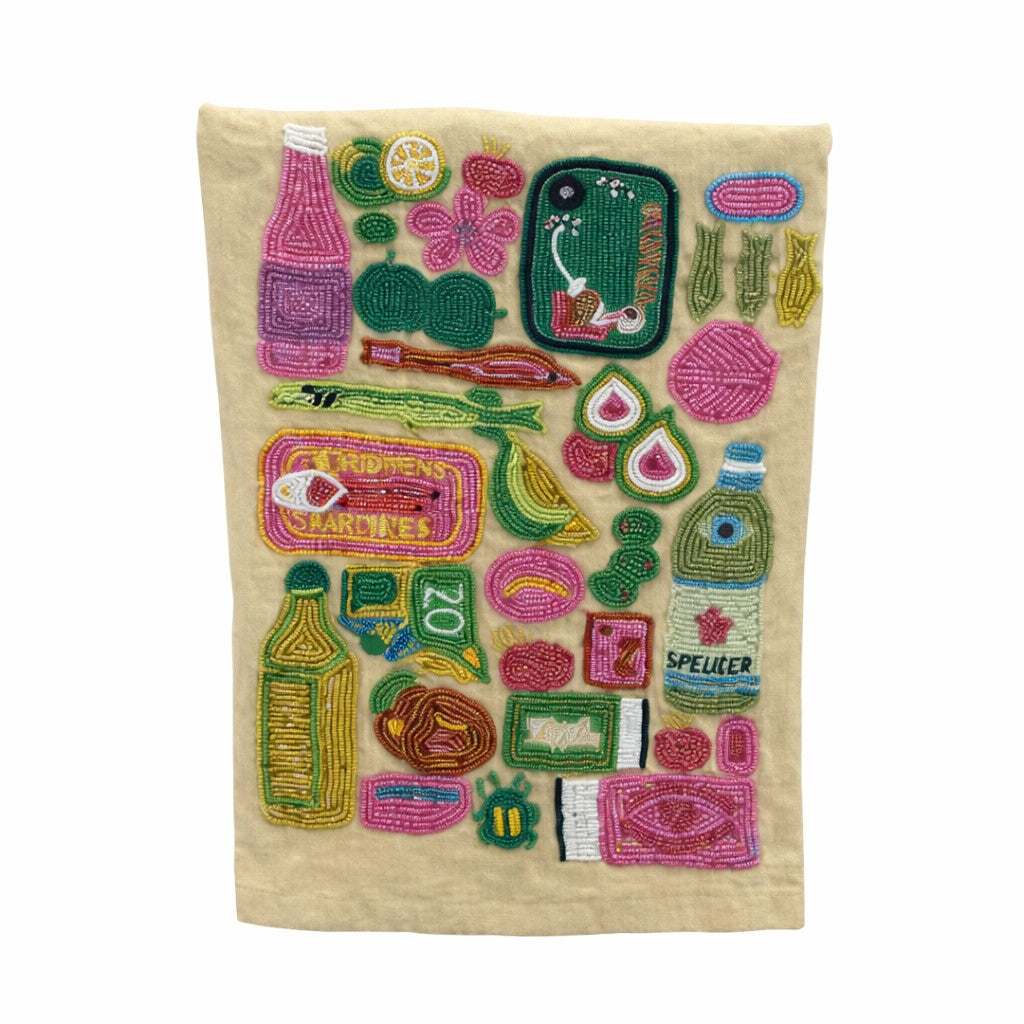 Italian Summer Beaded Tea Towel