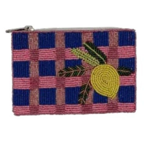 Lemon Beaded Coin Wallet