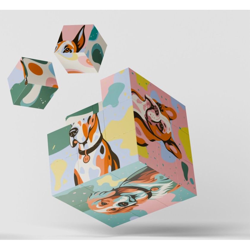 3D Magnetic Puzzle - Painted Pups