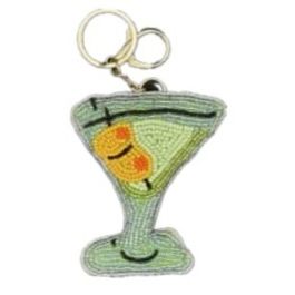 Martini Beaded Bag Charm