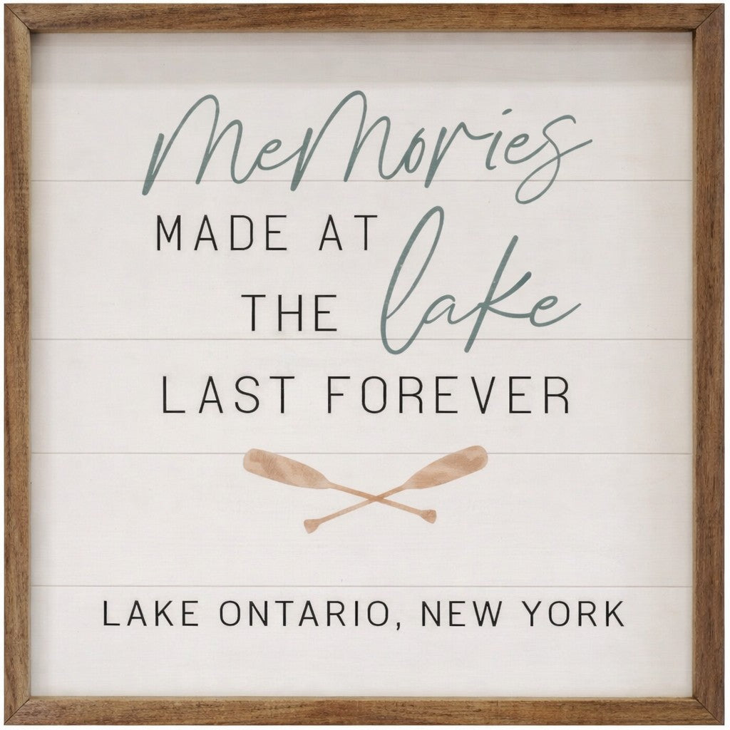 Memories Made At The Lake 8"x8" Sign