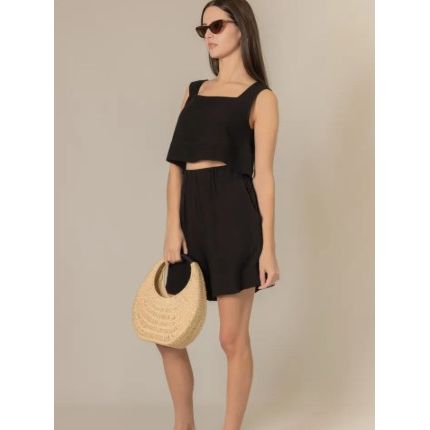 Linen Sleeveless Cropped Top