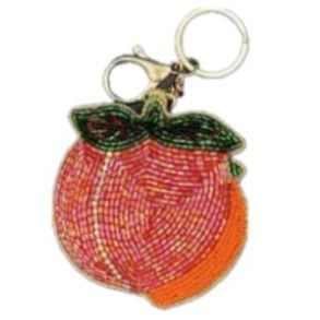 Peach Beaded Bag Charm