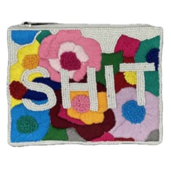 Shit Large Beaded Coin Wallet