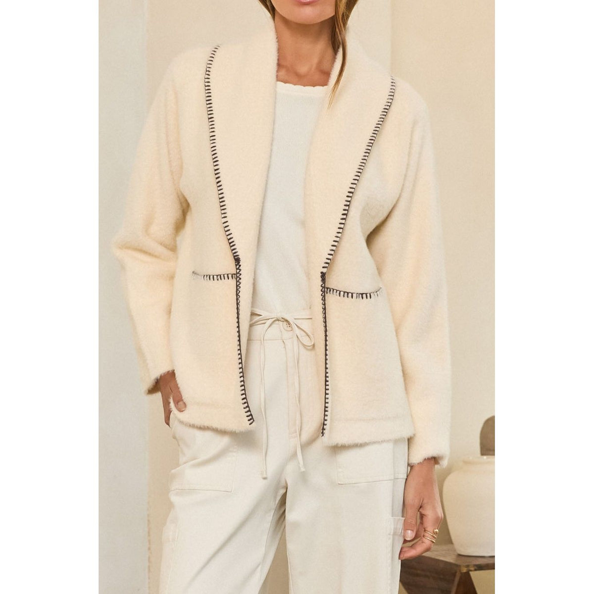 Blanket Stitch Cardigan Jacket