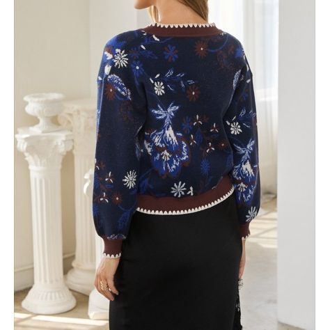 Floral Intarsia Cardigan