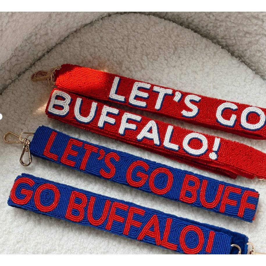 Beaded Let's Go Buffalo Stadium Bag Strap