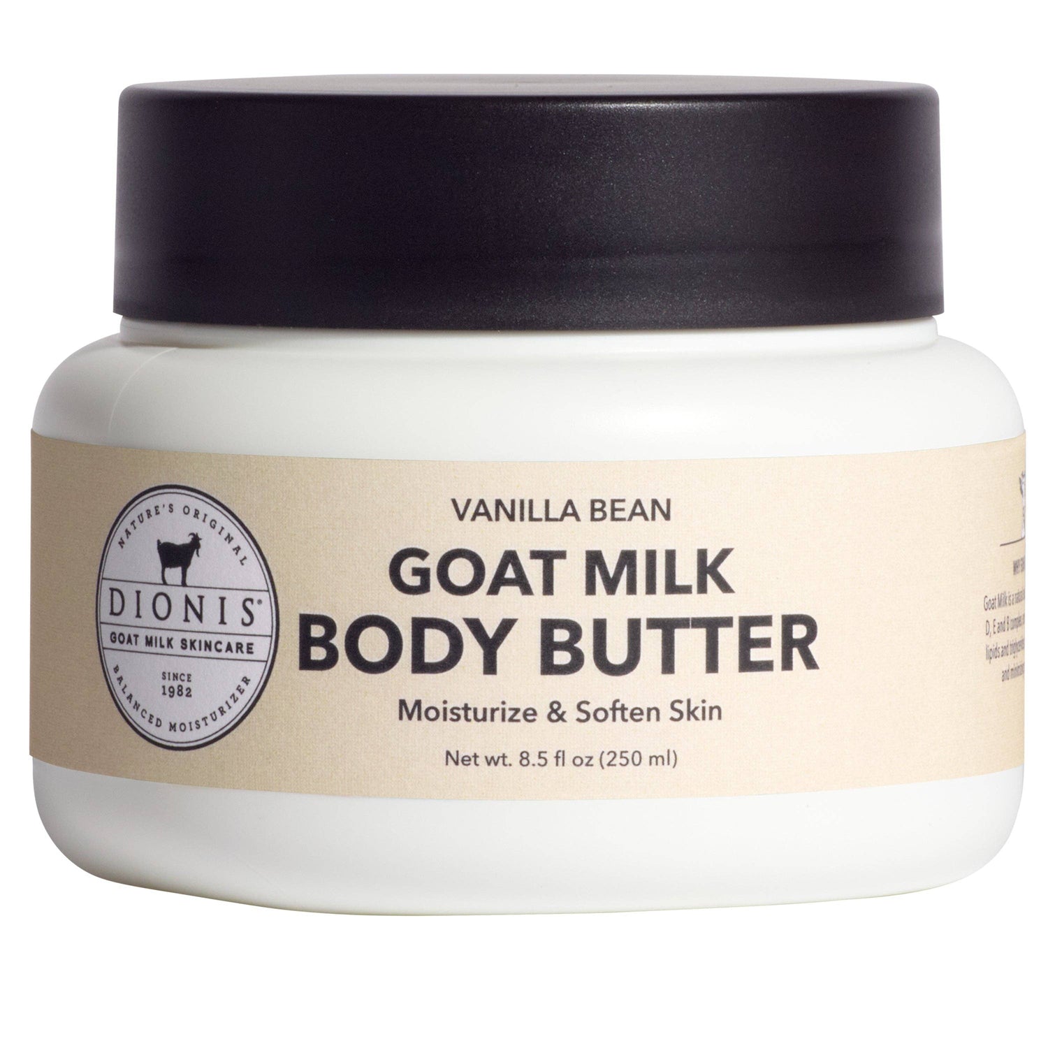 Dionis Goat Milk Skincare - Vanilla Bean Body Butter, 8.5 oz