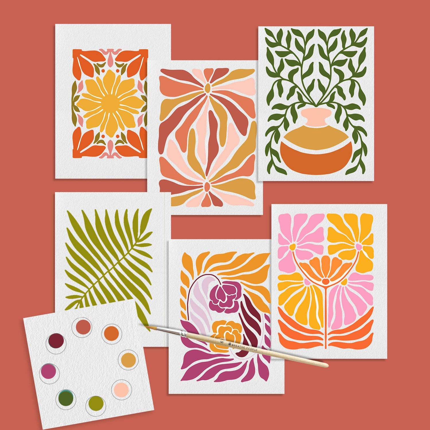 All in One Watercolor Prints/Postcards : Abstract Flowers