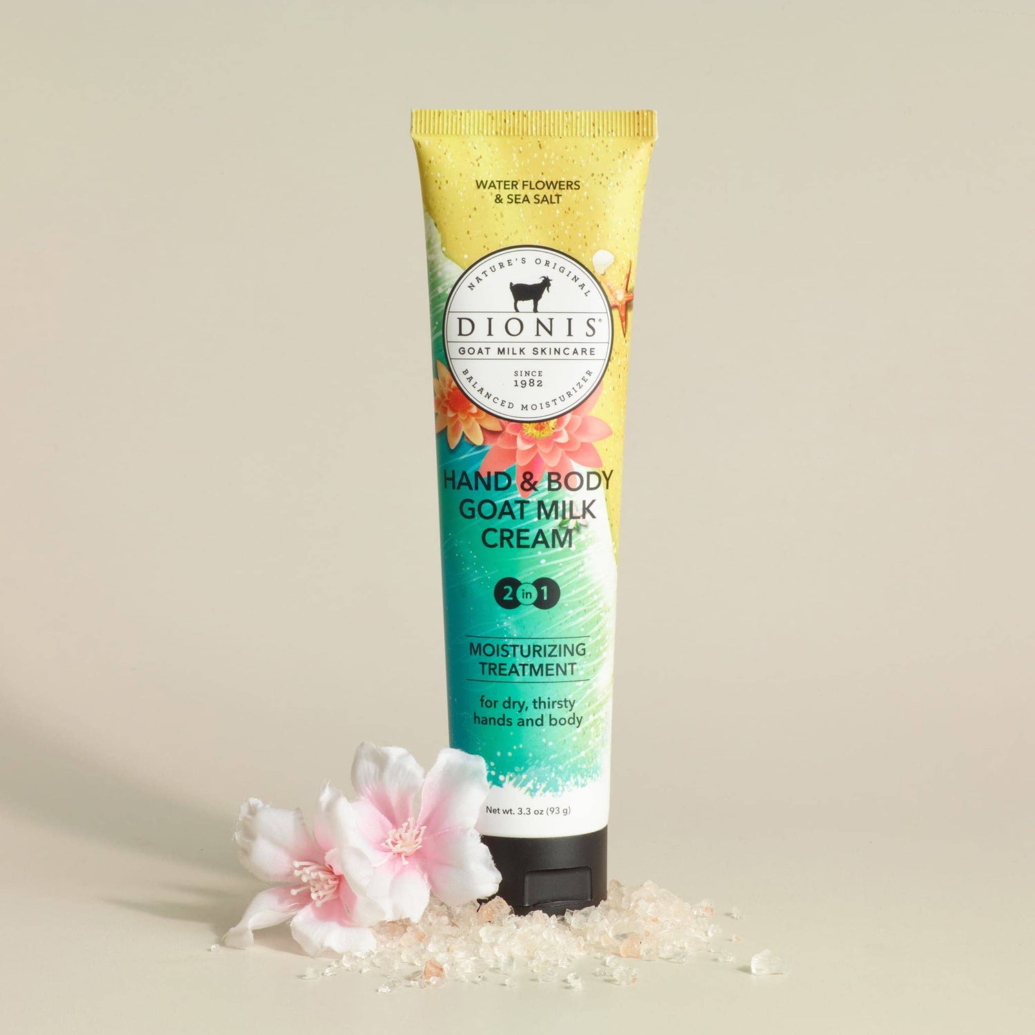 Dionis Water Flowers & Sea Salt Hand & Body Goat Milk Cream, 3.3 oz