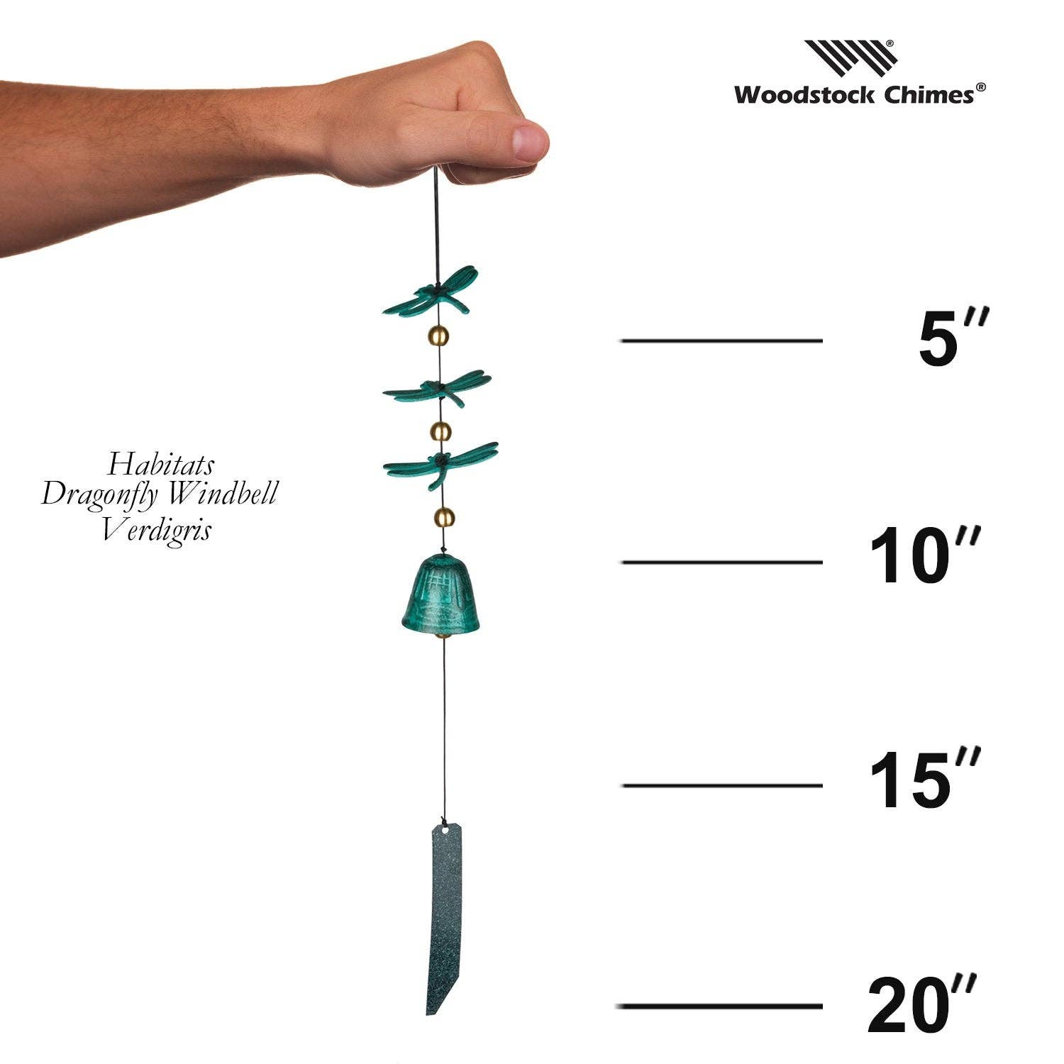 Woodstock Habitats™ - Dragonfly Wind Bell, Verdigris