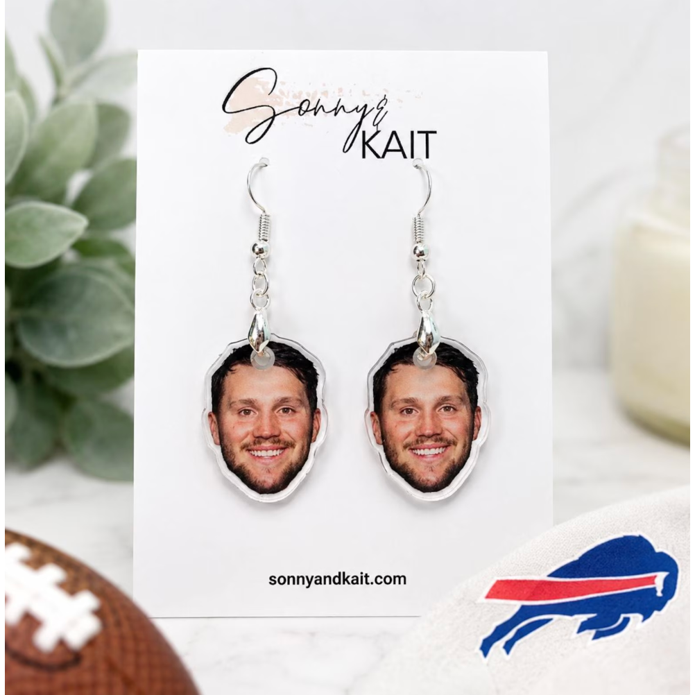 Josh Allen Face Earrings