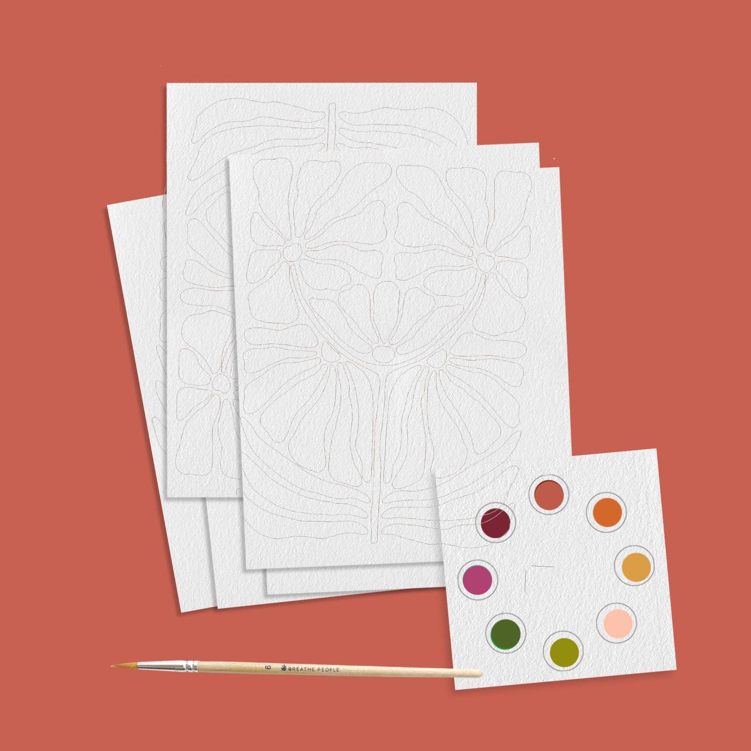 All in One Watercolor Prints/Postcards : Abstract Flowers
