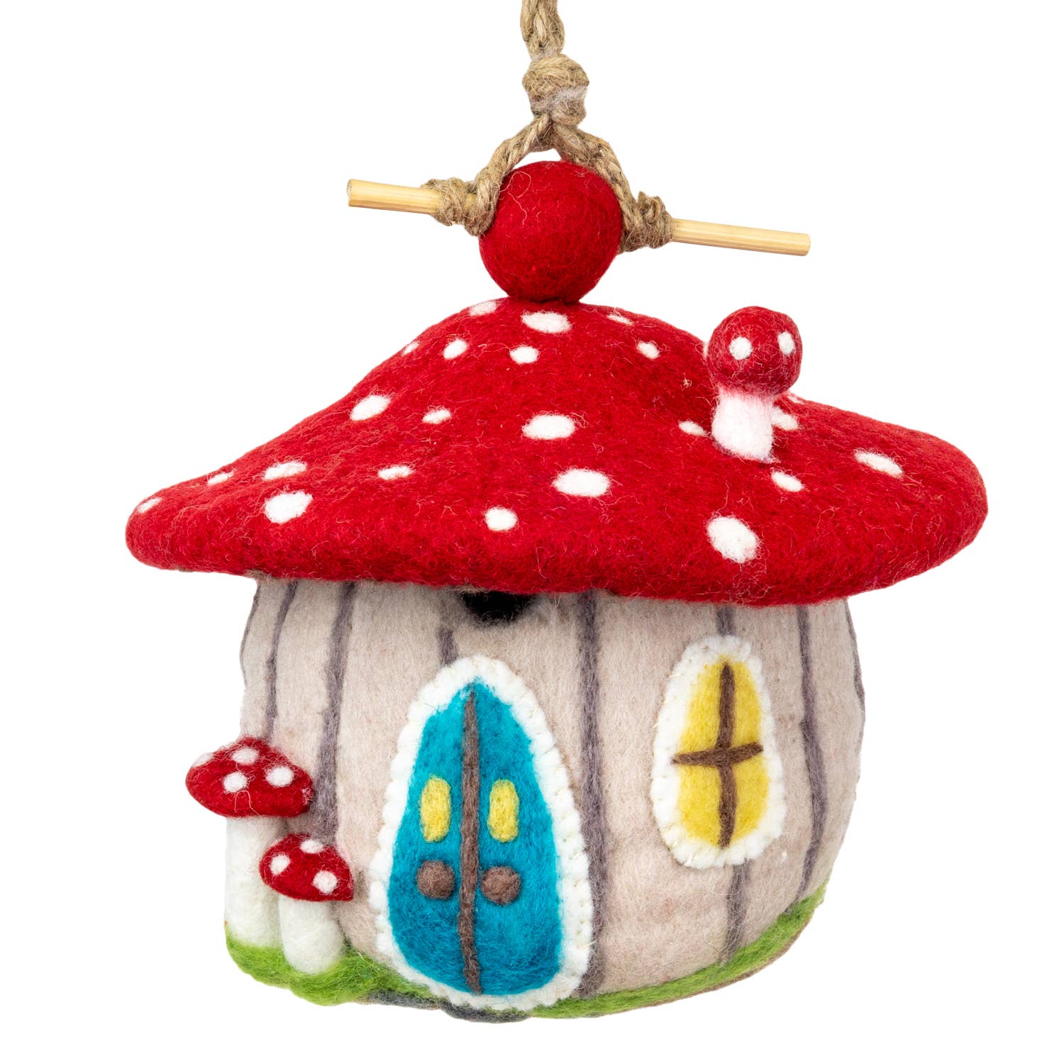 Hand Felted Forest Mushroom Birdhouse