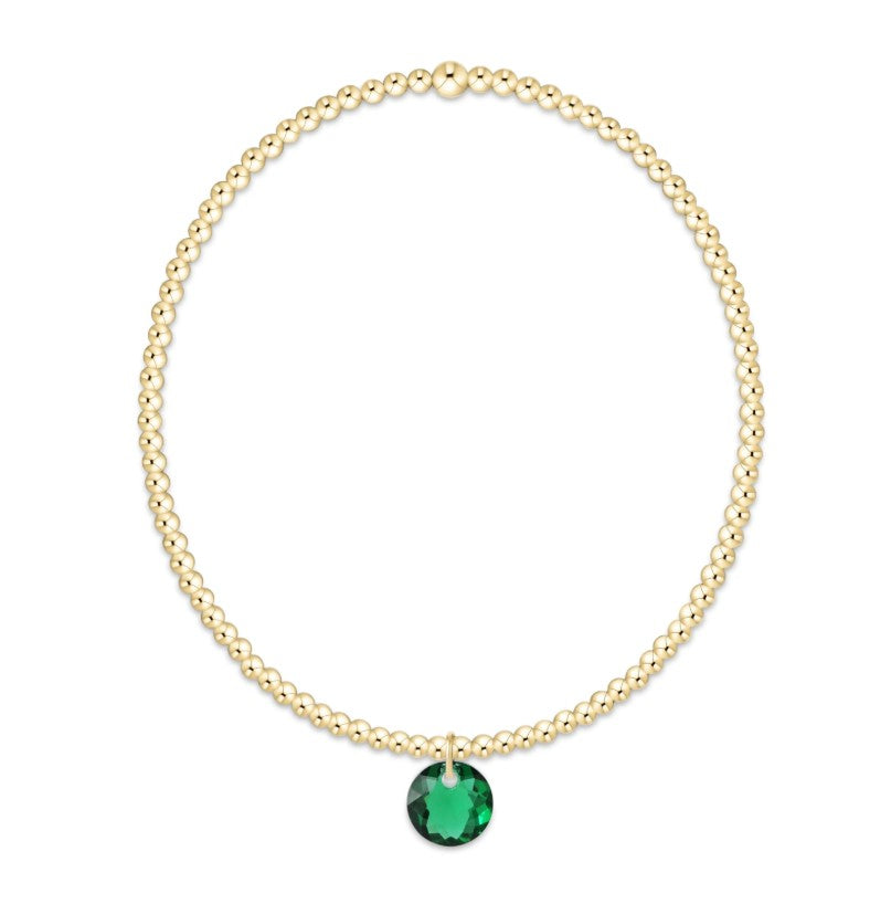 classic gold 2mm bracelet - reflection small charm - 05