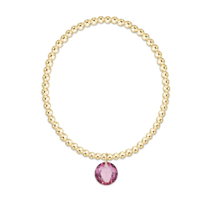 classic gold 3mm bracelet - reflection charm - 10
