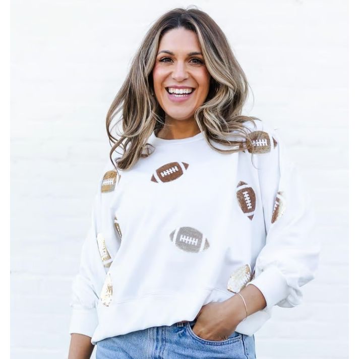 Millie Sequin Football Sweatshirt